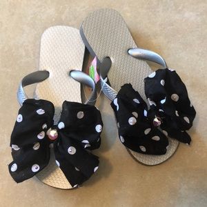 Beautifully decorated flip-flops
